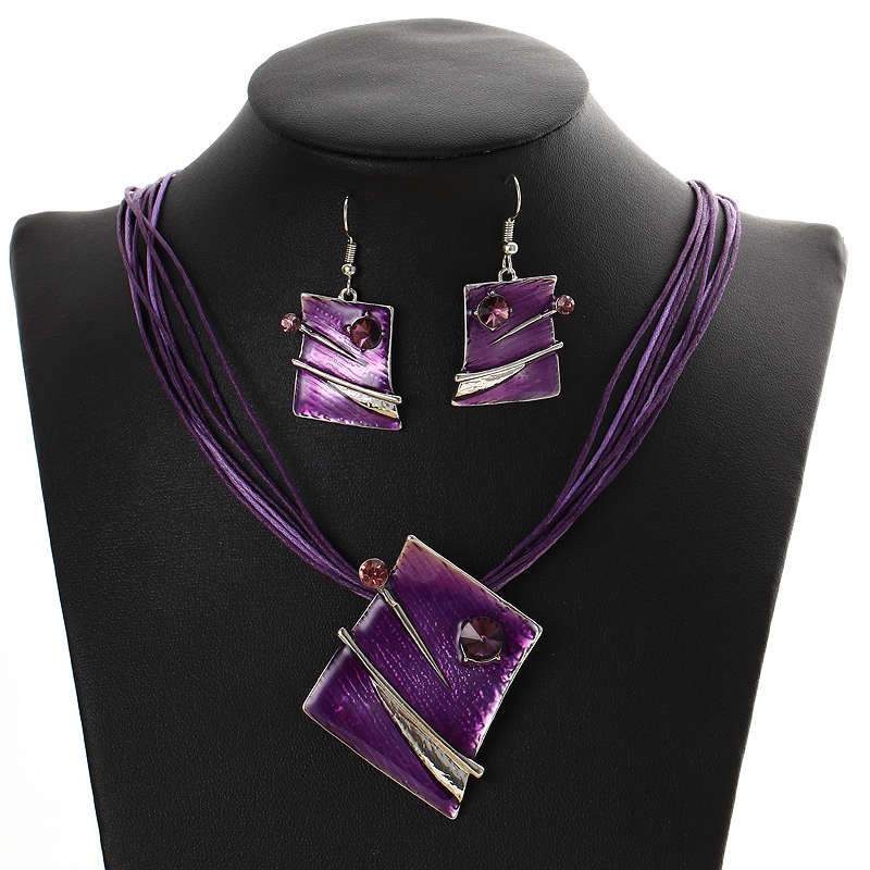 Iridescent Brown Necklace and Earring Set