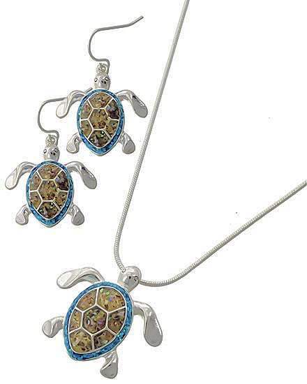 Turtle Necklace and Earring Set