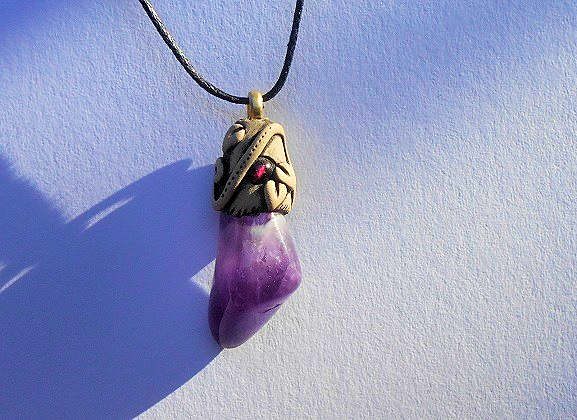 Amethyst with Garnet Pendant Necklace