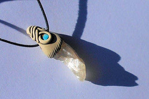 Rough Moonstone with Turquoise Pendant Necklace