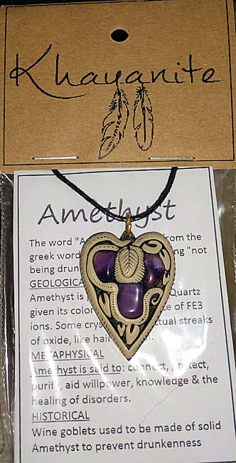 Heart with amethyst handmade