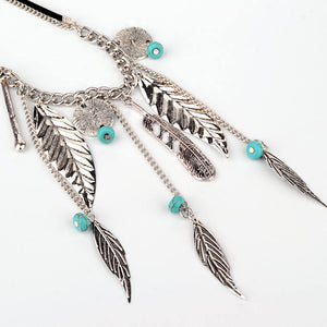 multi feathered necklace