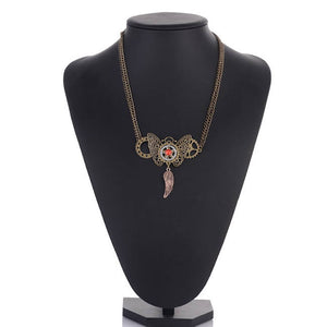 Butterfly Necklace Steampunk Style with Red cystal