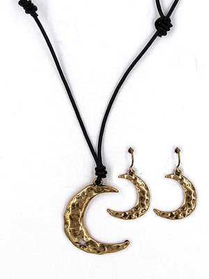 Crescent Moon Necklace and earrings