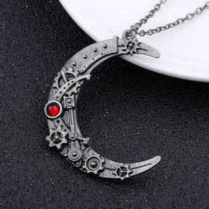 Crescent Moon Steampunk Style necklace