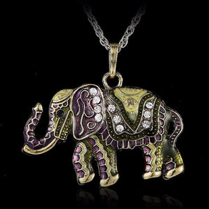 Elephant Necklace with Rhinestones