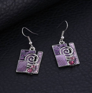 Purple Earring with Swirl and Unusual design