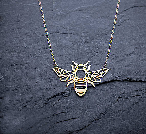 Bee Necklace - Geometic - Origami Style