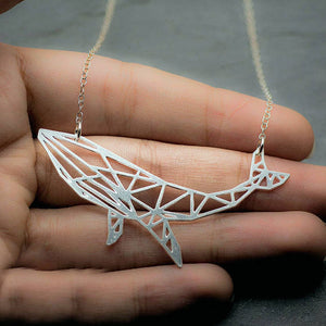 Geometric Whale Necklace 
