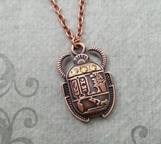 Necklace Copper Scarab Pendant Necklace