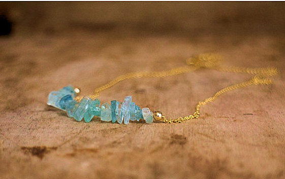 Raw Aquamarine Necklace 