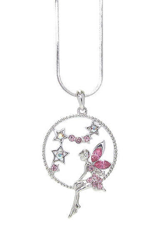 fairy and stars rhinestone necklace