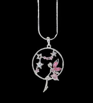 Rhinestone Fairy Necklace pink