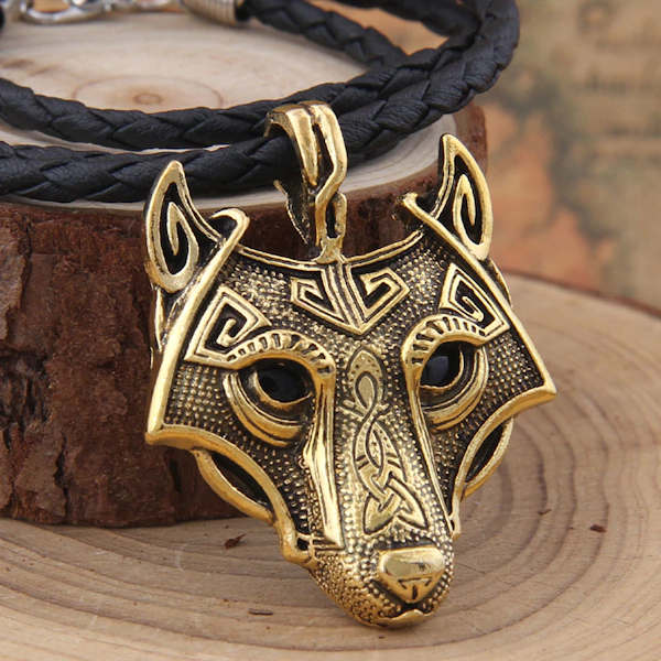 Wolf Head Norse Necklace 