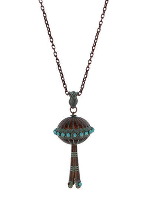 Squash Blossom Necklace with Turquoise Bead Accents