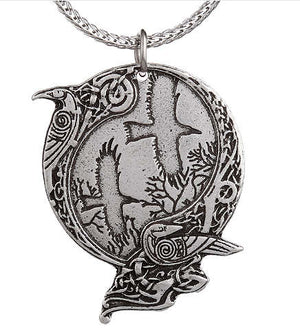 Norse Viking Odin's Raven Pendant Necklace 