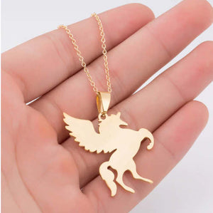 Unicorn - Flying Horse - Pendant Necklace