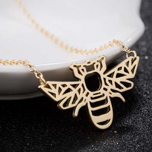 Geometric bee necklace