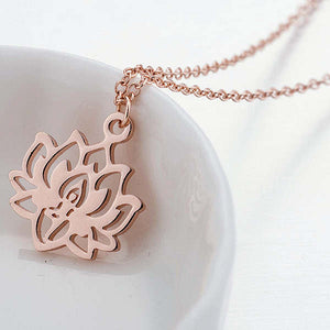 Lotus Flower, Yoga, Necklace, Stainless Steel