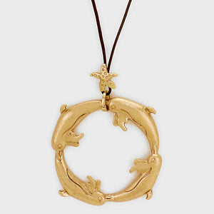 Dolphin Circle Long Necklace