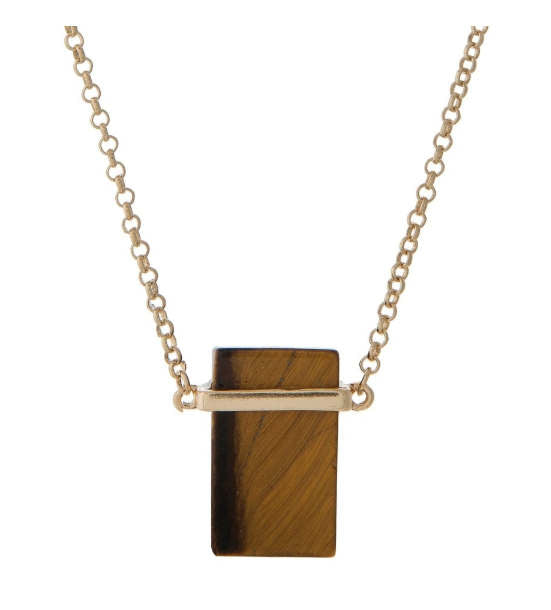 Gold Tone Tiger Eye Necklace