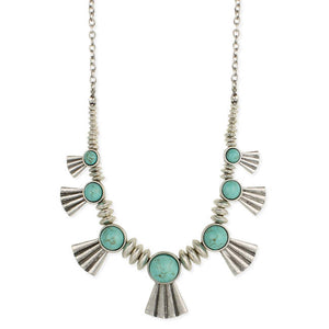 Silver & Turquoise Southwest Style Bib Necklace