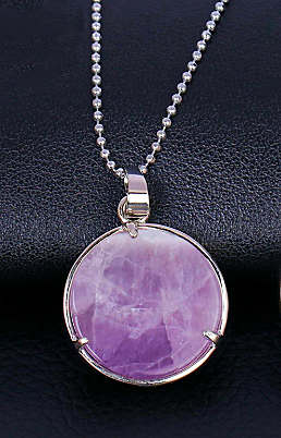 Sun and Moon With Amethyst Pendant Necklace
