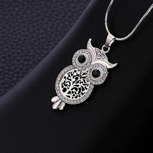 Owl Pendant Necklace with Tree of Life Belly