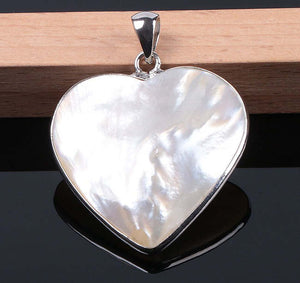 White Shell Heart Shaped Pendant