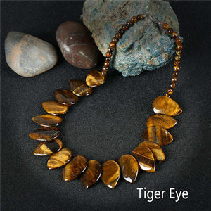 Tiger Eye Necklace with Water Drop Design