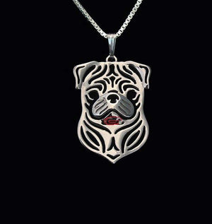 Pug pendant necklace