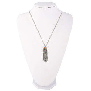 Ethnic Feather Pendant Necklace