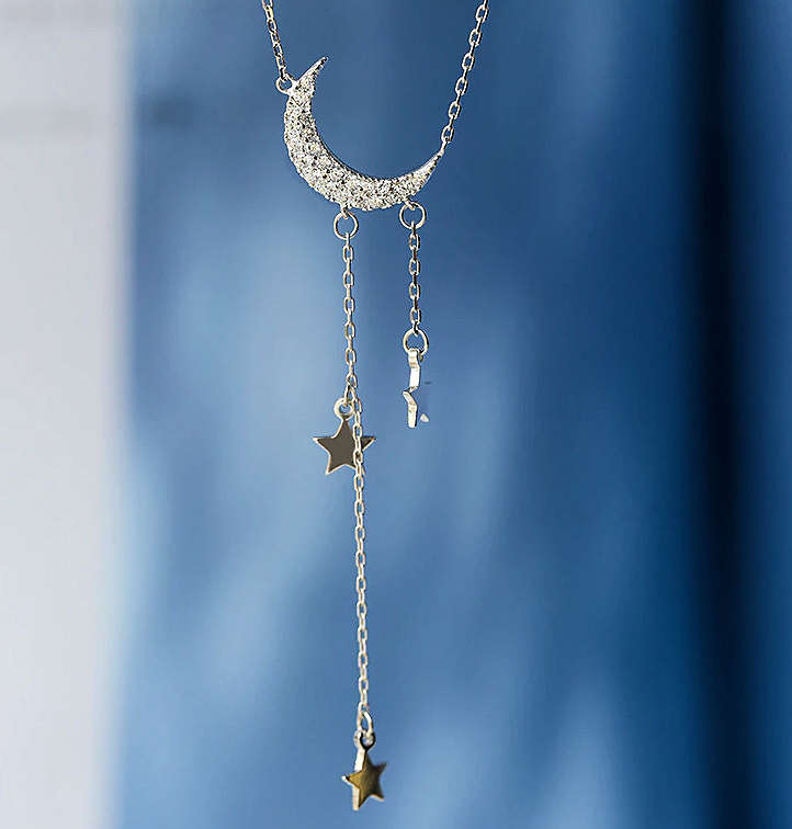 Moon and stars necklace