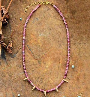 Red tourmaline necklace
