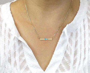 March Birthstone Necklace on Model