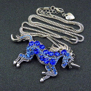 Rhinestone Unicorn Necklace