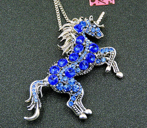 Blue Unicorn Necklace