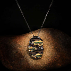 Black Gold and Green Necklace