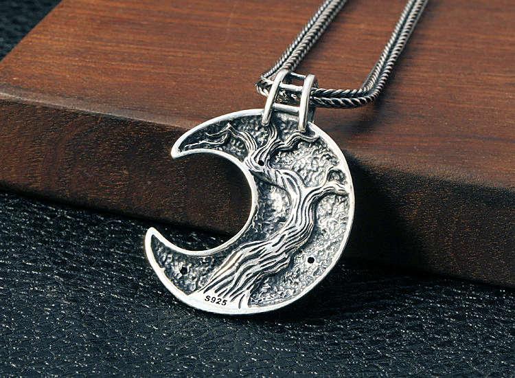 Moon Necklace - Sterling Silver
