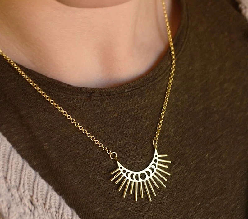 Sun Moon Phase Necklace