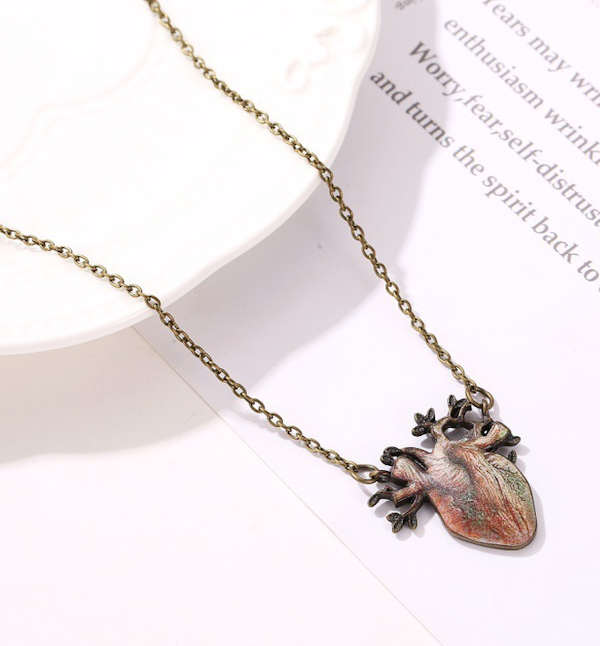 Tree Anatomical Heart necklace