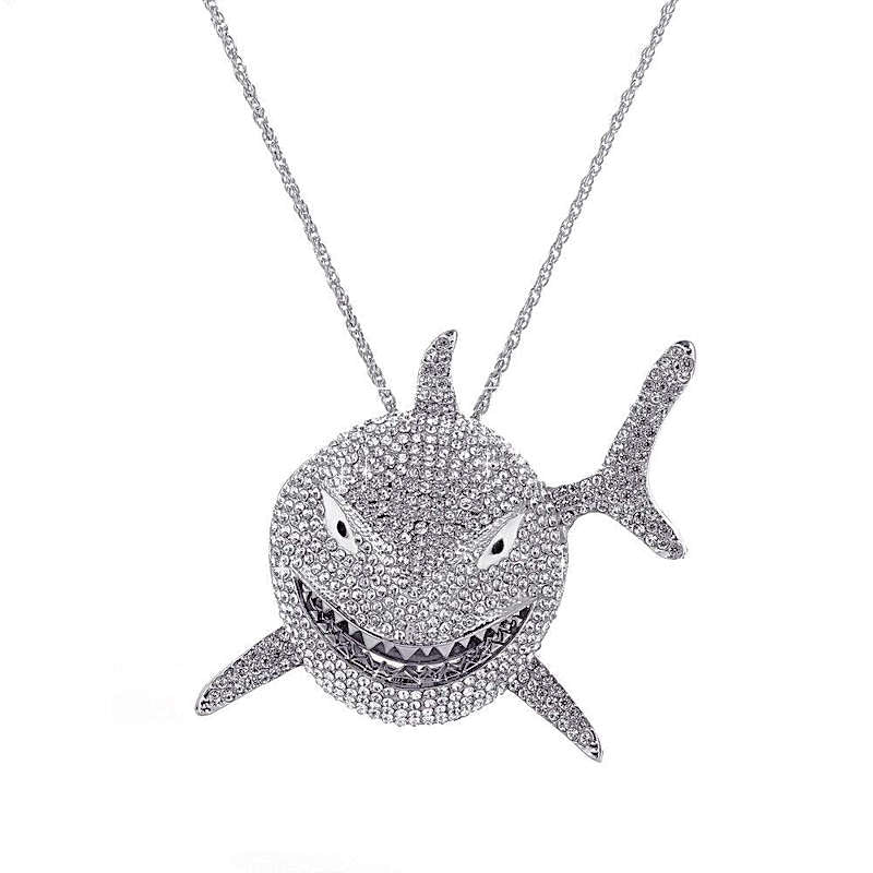 Rhinestone Shark Necklace