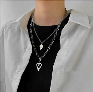 Open chain heart necklace