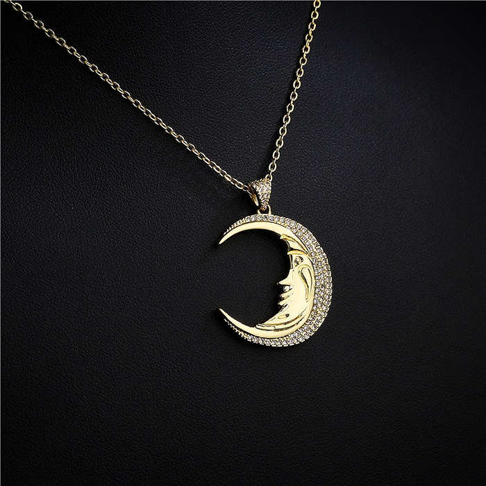 moon face necklace