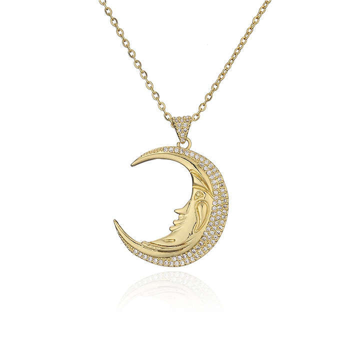 moon face necklace