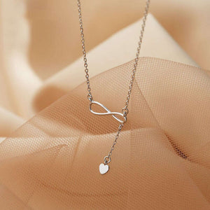 Infinity Necklace with drop heart