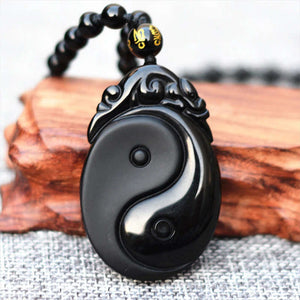 yin yang obsidian necklace