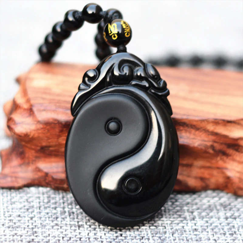 yin yang obsidian necklace