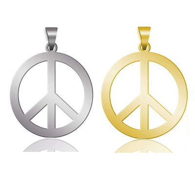 Sullery Peace Sign Anjaan Two Slide Charm Sterling Silver Stainless Steel  Pendant for Men And Woman