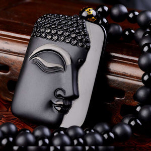 Obsidian Buddha Head
